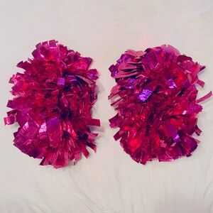 Vibrant Pink Cheerleading Pom Poms